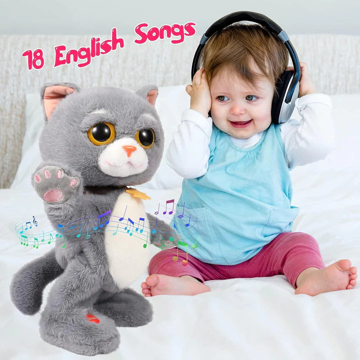 Jouet musical interactif en forme de chat chantant et dansant pour bébés et tout-petits