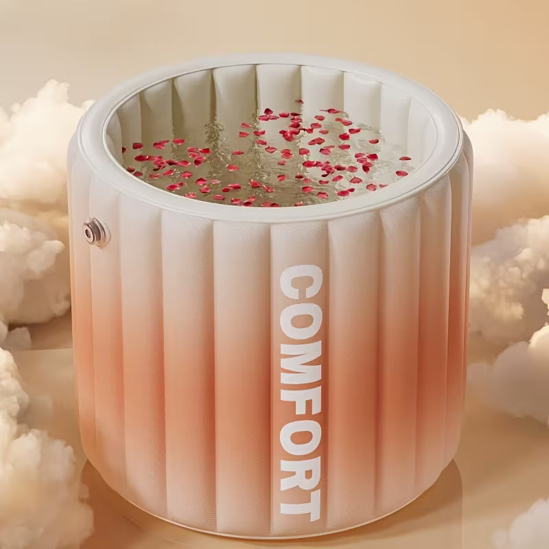 Baignoire Gonflable Pliable Grande Capacité avec Pompe Manuelle