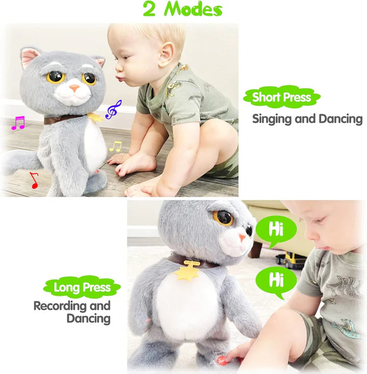 Jouet musical interactif en forme de chat chantant et dansant pour bébés et tout-petits