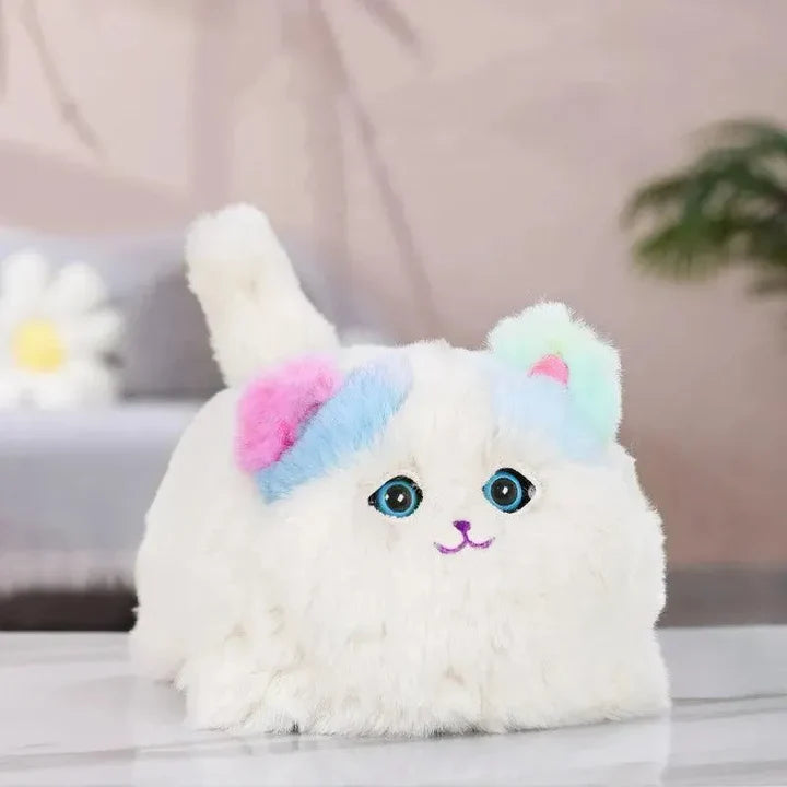 Jouet électrique en peluche réaliste pour chat avec voix