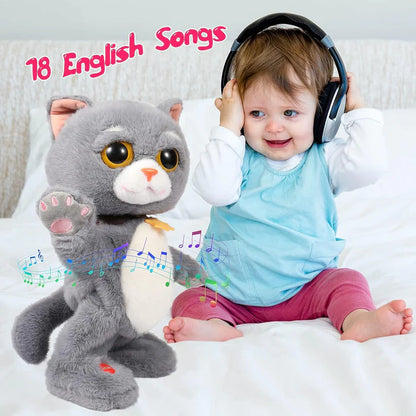 Jouet musical interactif en forme de chat chantant et dansant pour bébés et tout-petits