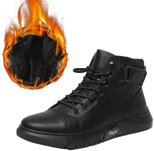حذاء رجالي خريفي وشتوي من الجلد عالي الرقبة
