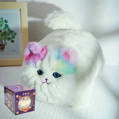 Jouet électrique en peluche réaliste pour chat avec voix