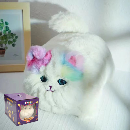 Jouet électrique en peluche réaliste pour chat avec voix