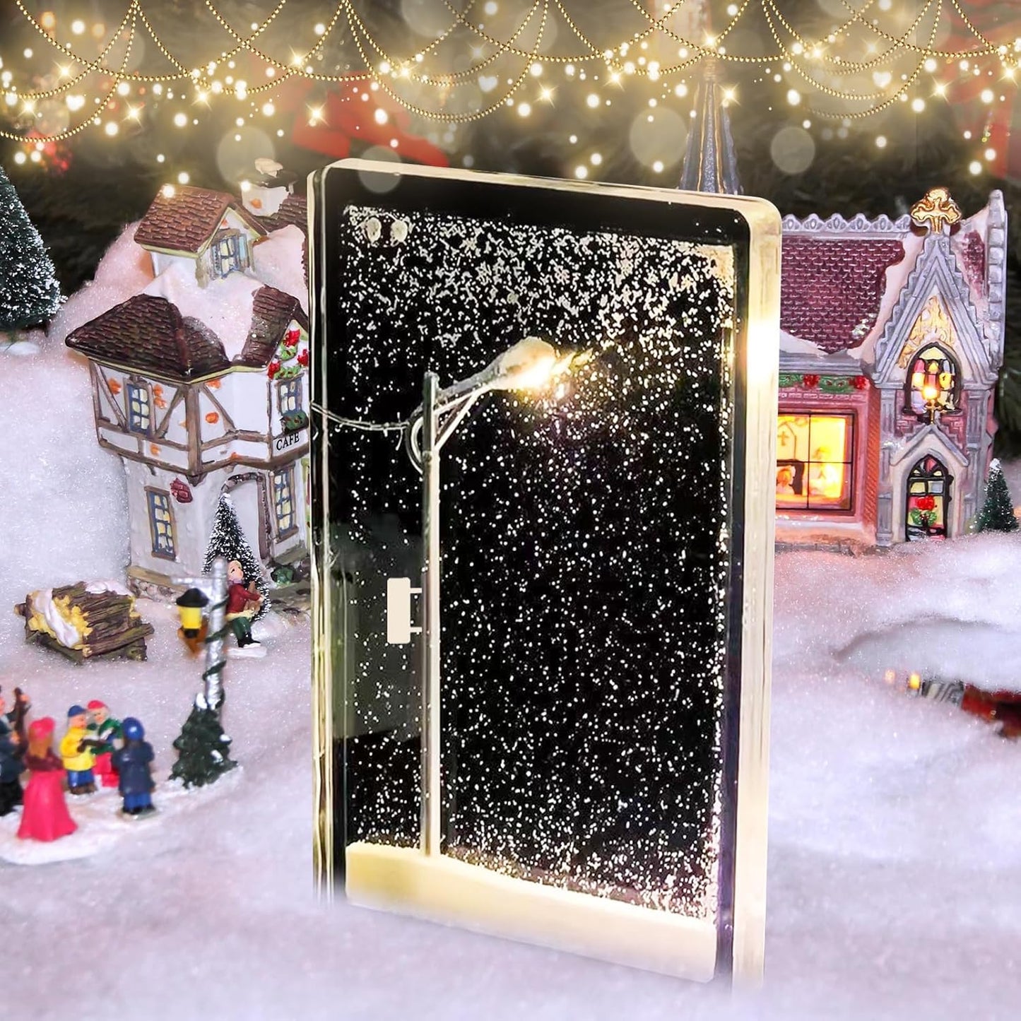 مصباح ليلي لمشهد ثلجي