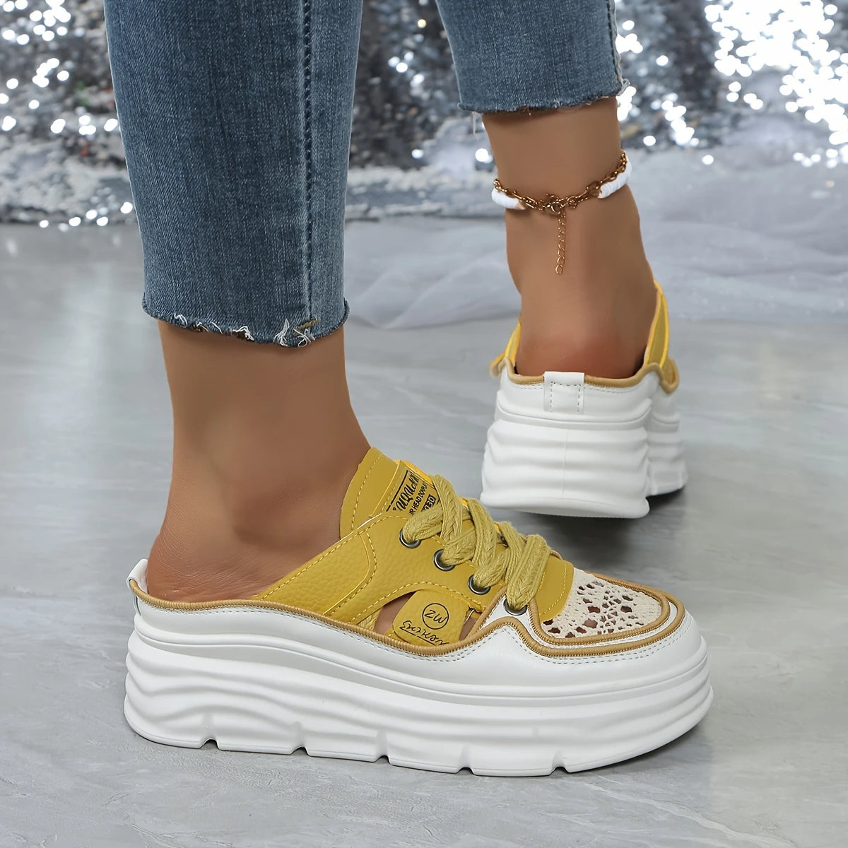 حذاء راقي إيطالي بكعب عريض للنساء